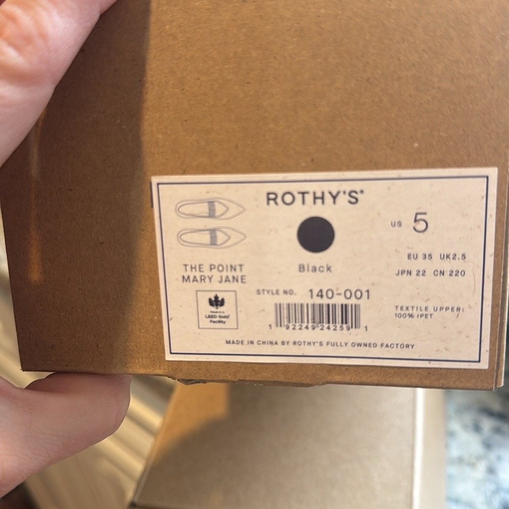 *NEW* ROTHYS THE POINT MARY JANE SIZE 5.5 BLACK IN BOX - Picture 11 of 11